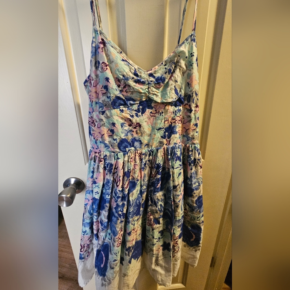 Charlotte Russe Floral Summer Dress in Blue, Pink & Cream